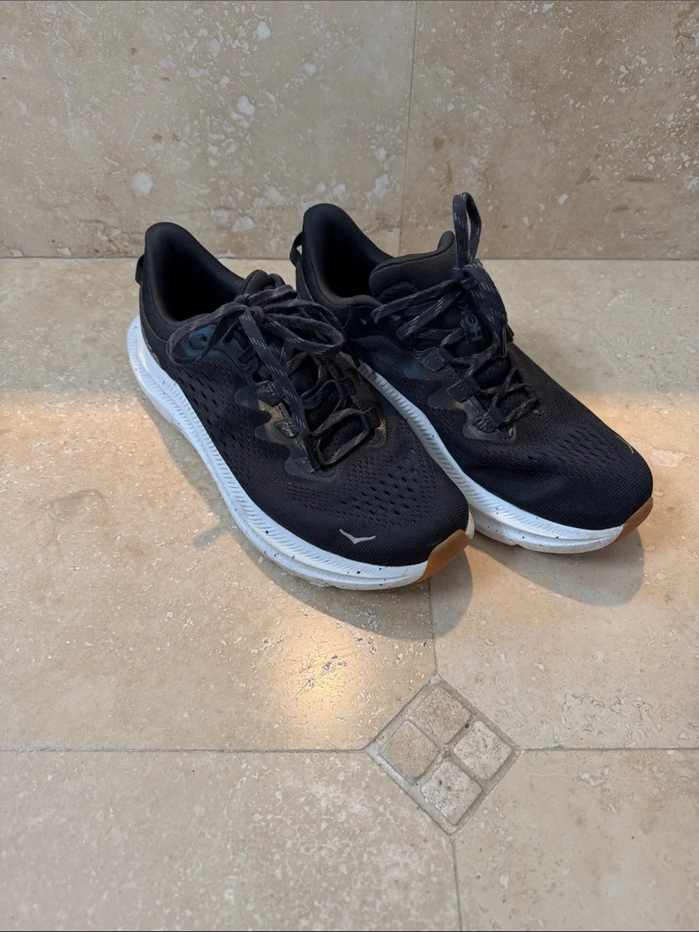 Hoka Kawana Women's Black Athletic Running Shoes with White Sole